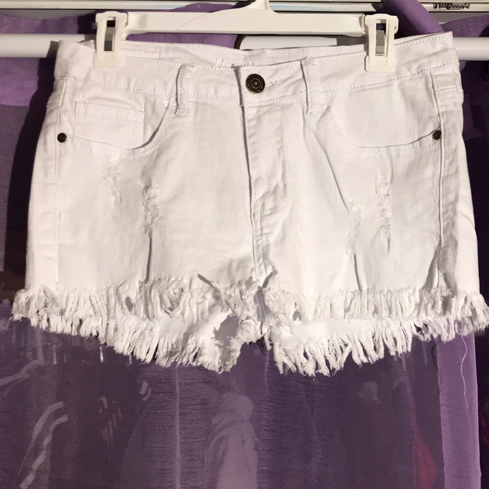 Machine brand white jean shorts